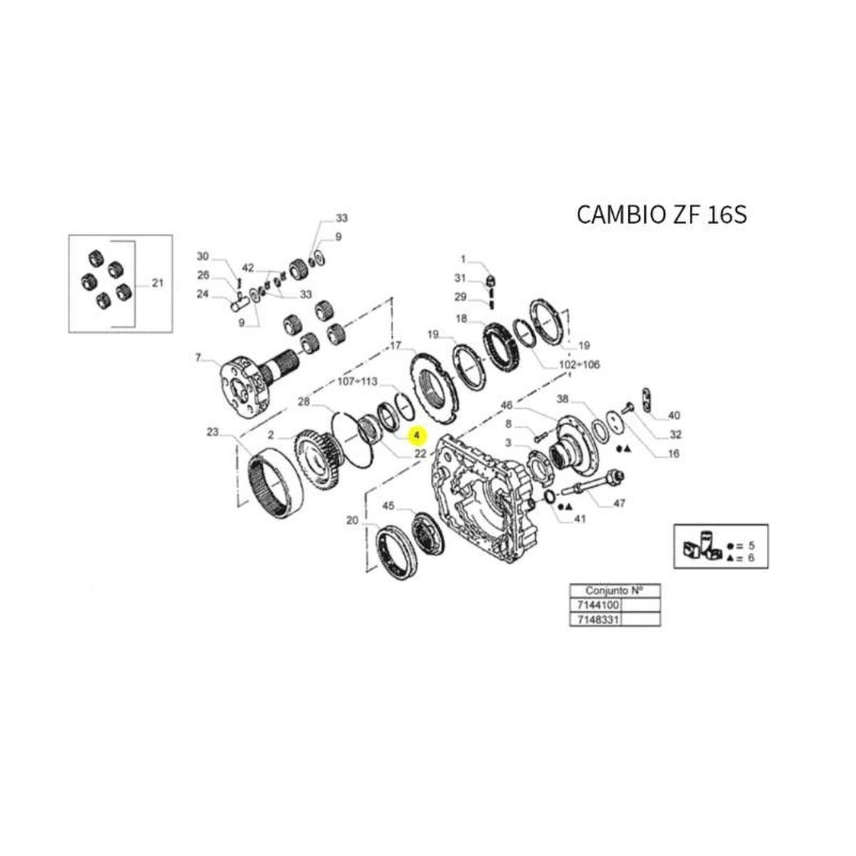 定位置 Rolamento de Esferas 80x110x16mm para Câmbios ZF 16S |